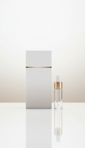 Minimalist packaging with satin gold line